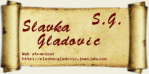 Slavka Gladović vizit kartica